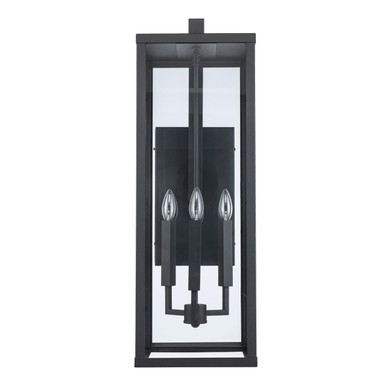 Trans Globe 40759 BK 3-Light Oxford Extra Large Wall Lantern