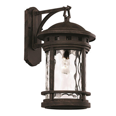 Trans Globe 40372 RT Boardwalk Collection 1-Light, Hook Hanging Wall Lantern with Water Glass