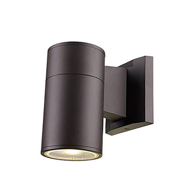 Trans Globe LED-50020 BZ Compact Collection, Tubular/Cylindrical, Outdoor Metal Wall Sconce Light