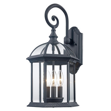 Trans Globe 44181 BK Wentworth Atrium Style, Armed Outdoor Wall Lantern Light, with Open Base