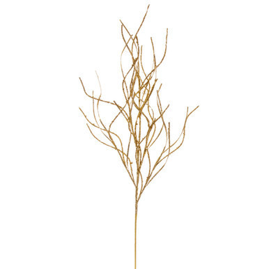 Vickerman QG225008 40" Gold Berry Wavy Glitter Spray 4/Bag