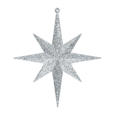 Vickerman M167207 8" Silver Glitter Bethlehem Star 4/Box