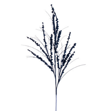 Vickerman QG221531 36" Mdnt Blue Berry Twig Gltr Spray 6/Bg