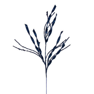 Vickerman QG223331 34" Midnight Blue Wavy/Spiral Glitter Spray