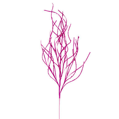 Vickerman QG225013 40" Hot Pink Berry Wavy Glitr Spray 4/Bg