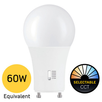 Halco 83215 - 9W LED A19 Lamp GU24 - CCT Selectable - Dimmable