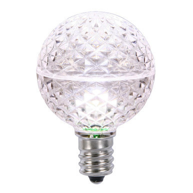 XLED17G5P-10 Vickerman - Pure White LED G50 Christmas Bulbs - E17/C9 Base - 10 Pack