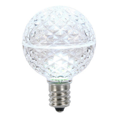 XLED17G55-10 Vickerman - Cool White LED G50 Christmas Bulbs - E17/C9 Base - 10 Pack