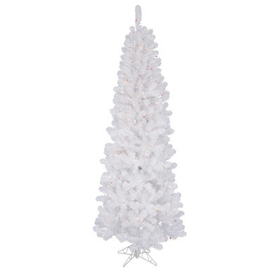 Vickerman A103277LED 7.5' x 36" White Salem Pencil LED 350MU