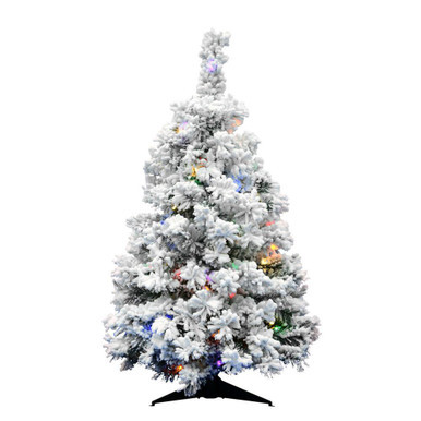 Vickerman A806342LED 36" Flocked Alaskan Tree 127T LED 100MU