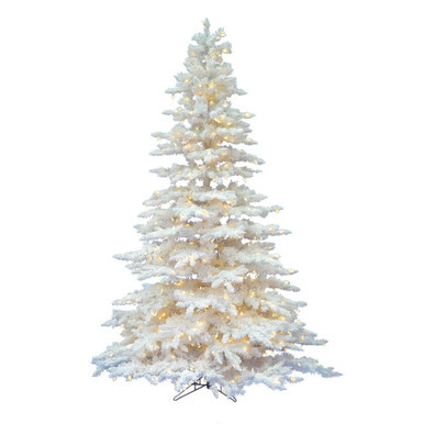 Vickerman A893676LED 7.5' x 65" Flocked White LED 850WW