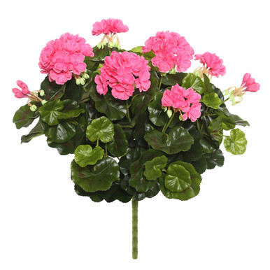 Vickerman FL170403 17.5" Pink Geranium Bush