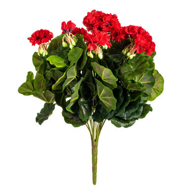 Vickerman FL170402 17.5" Red Geranium Bush