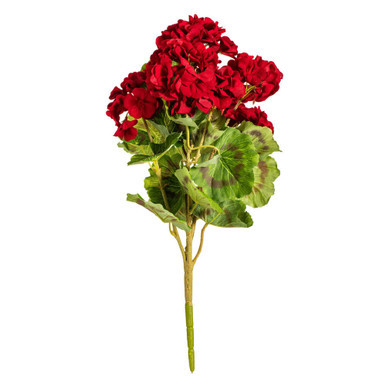 Vickerman FQ173101-4 18" Red Geranium Bush 4/Pk