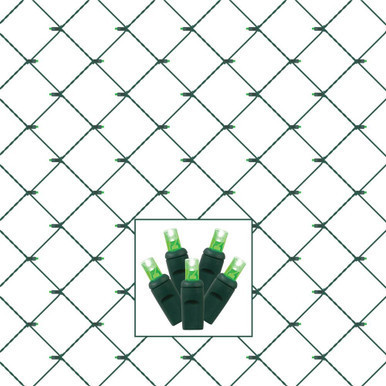 X4G4614T Vickerman - 4 ft x 6 ft 120-Light Outdoor Green LED Christmas Net Lights - Green Wire