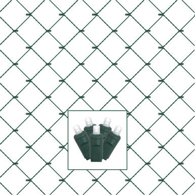 X4G4619T Vickerman - 4 ft x 6 ft 120-Light Outdoor Pure White LED Christmas Net Lights - Green Wire