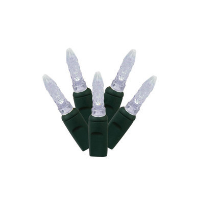 X4G5705TPBG Vickerman - 24 ft 70-Light Outdoor Cool White LED M5 Christmas Light String - Green Wire