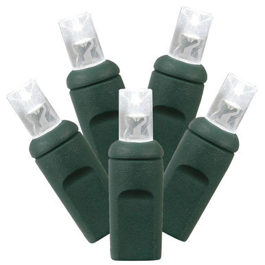 X4G6109 Vickerman - 34 ft 100-Light Outdoor Pure White LED Wide Angle Christmas Light String - Green Wire
