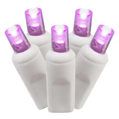 X4W6106 Vickerman - 34 ft 100-Light Outdoor Purple LED Wide Angle Christmas Light String - White Wire