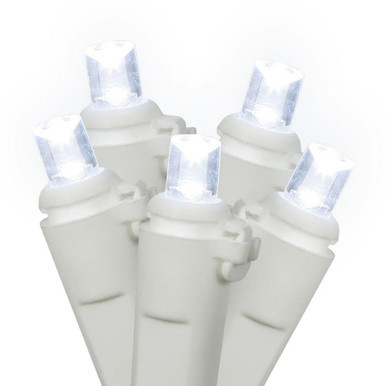 X4W6105PBG Vickerman - 34 ft 100-Light Outdoor Cool White LED Wide Angle Christmas Light String - White Wire