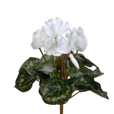 Vickerman FL170711 11" White Cyclamen Bush