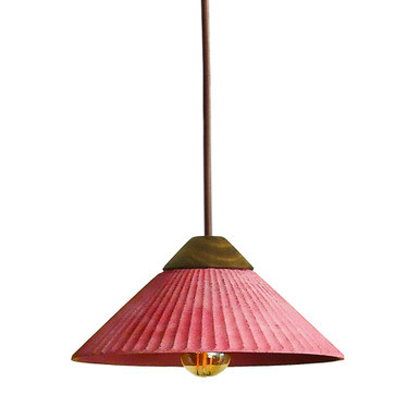 Euri EIN-HL4CR-1100 - Concrete Pendant Light - Cranberry Red - Handmade Design