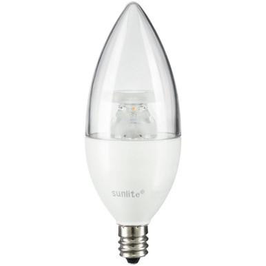 Sunlite 80782-SU Sunlite - LED B13 Torpedo Bulb - 7W - 3000K - E12 Candelabra Base 