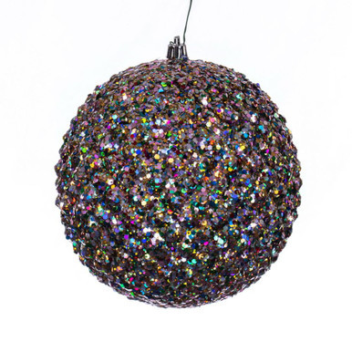 Vickerman N188799DQ 6" Multicolor Durian Ball Orn Drill 4/Bg