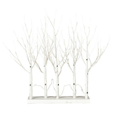 Vickerman X221535 30" White Leafless Birch Tree Set with Lights