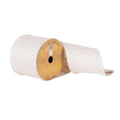 Vickerman Q181029 Vickerman - 4 in x 10 yd Champagne Woven Wired Decorative Ribbon 