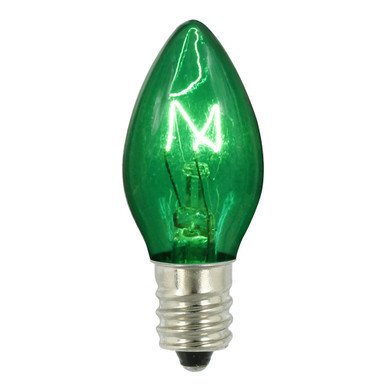 V471734-25 Vickerman - 25-Light Green Incandescent Replacement Christmas Bulbs