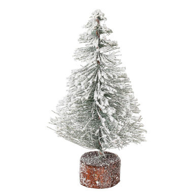 Vickerman A804109-6 9" Flocked Village Table Top Christmas Tree 6 Pack