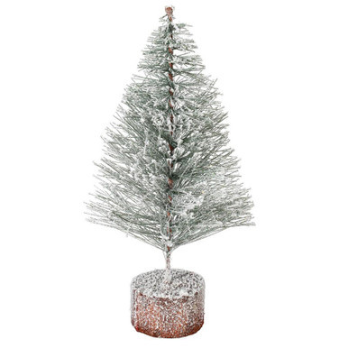 Vickerman A804112-4 1ft Flocked Village Table Top Christmas Tree 4 Pack