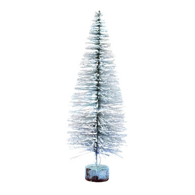 Vickerman A804118-2 18" Flocked Village Table Top Christmas Tree 2 Pack