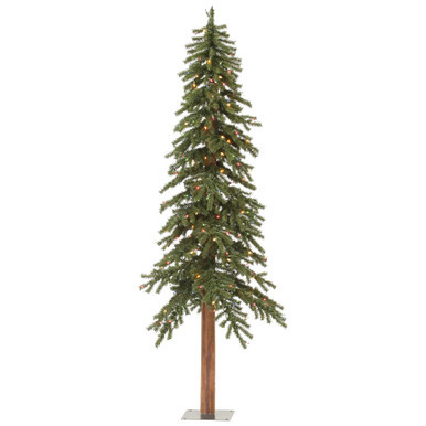 A805197LED Vickerman - 9 ft Green Alpine Artificial Christmas Tree - Multi-colored LED