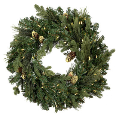 Vickerman DT210637LED 36" Emerald Mix Wreath Dura-Lit 100WW