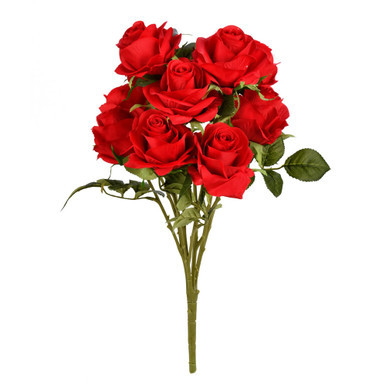 FR190379 Vickerman - 17.5 in Red Rose Artificial Bush