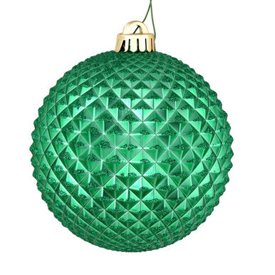 N188744D Vickerman - 6 in Seafoam Glitter Ball Christmas Ornament - 4 Pack