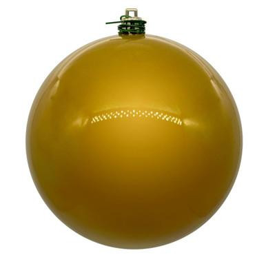 Vickerman N591246DPV Vickerman - 4.75 in Medallion Gold Pearl Ball UV Outdoor Christmas Ornament - 4 Pack 