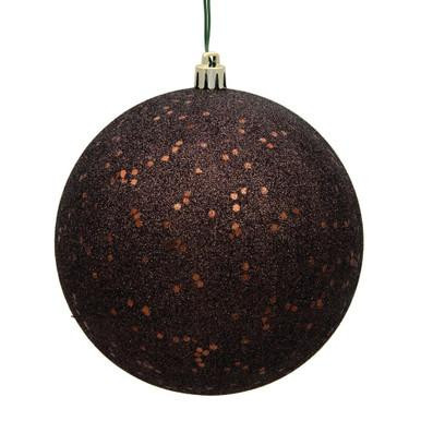 Vickerman N591575DQ Vickerman - 6 in Chocolate Sequin Ball Christmas Ornament - 4 Pack 