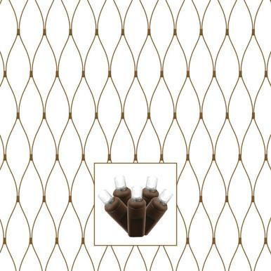Vickerman X4B2819 Vickerman - 2 ft x 8 ft 150-Light Steady Pure White LED 5mm Wide Angle Christmas Net Light - Brown Wire 