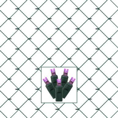 Vickerman X4G4616 Vickerman - 4 ft x 6 ft 120-Light Steady Purple LED 5mm Wide Angle Christmas Net Light - Brown Wire 