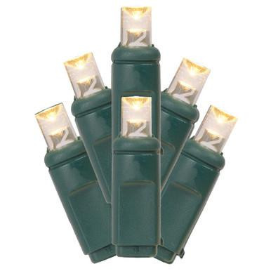 Vickerman X4G5601PBG Vickerman - 23 ft 70-Light Steady Warm White LED 5mm Wide Angle Christmas Light String - Brown Wire 