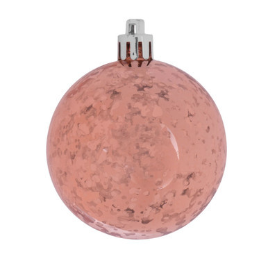 M166358D Vickerman - 4 in Rose Gold Shiny Mercury Ball Christmas Ornament - 6 Pack