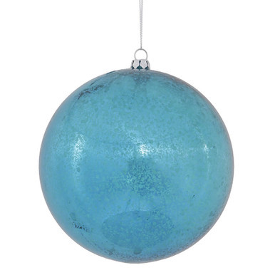 M166412D Vickerman - 4.75 in Turquoise Shiny Mercury Ball Christmas Ornament - 4 Pack