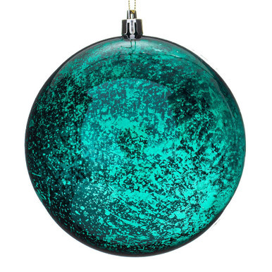 M166462D Vickerman - 4.75 in Sea Blue Shiny Mercury Ball Christmas Ornament - 4 Pack