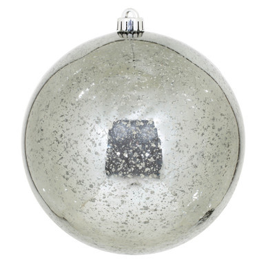 M166687D Vickerman - 8 in Pewter Shiny Mercury Ball Christmas Ornament