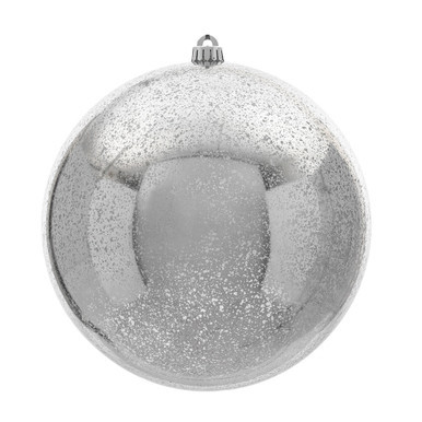 M166707D Vickerman - 10 in Silver Shiny Mercury Ball Christmas Ornament