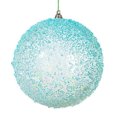MC250832W Vickerman - 6 in Baby Blue Bead Christmas Ornament - 2 Pack