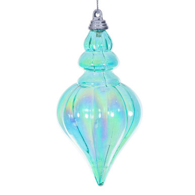 MC251842W Vickerman - 5 in Teal Drop Christmas Ornament - 3 Pack